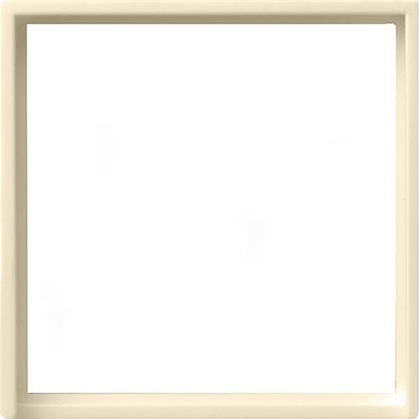 Cadre adaptateur avec découpe carrée pour appareils avec cache (50 x 50mm) Blanc crème brillant -