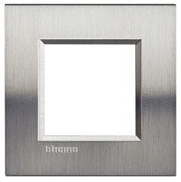 LivingLight - plaque rectangulaire 2 modules Acier brossé