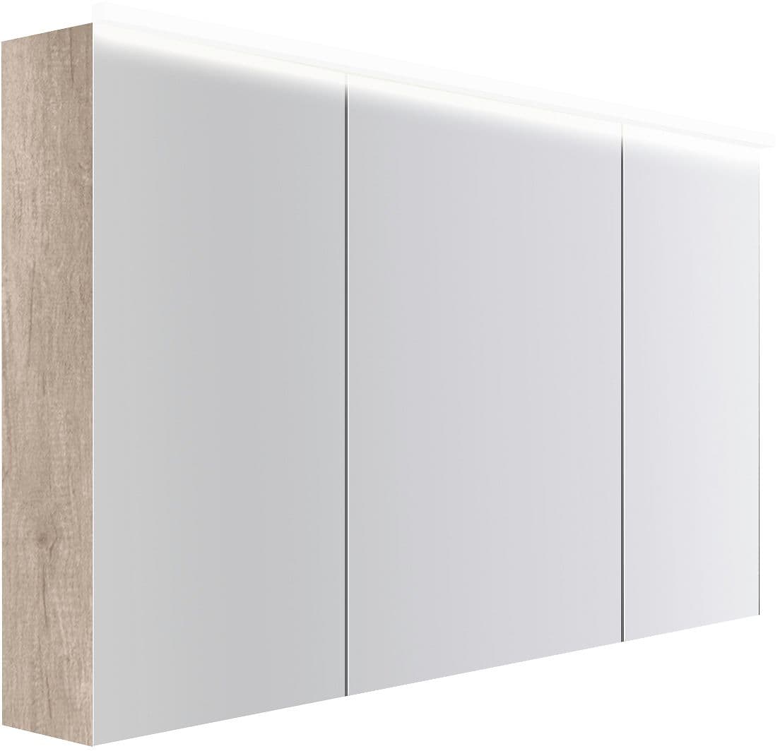 ARMOIRE TOILETTE COFFEE 3 PORTES 1400MM 4250K CHENE DECOR FLANELLE
