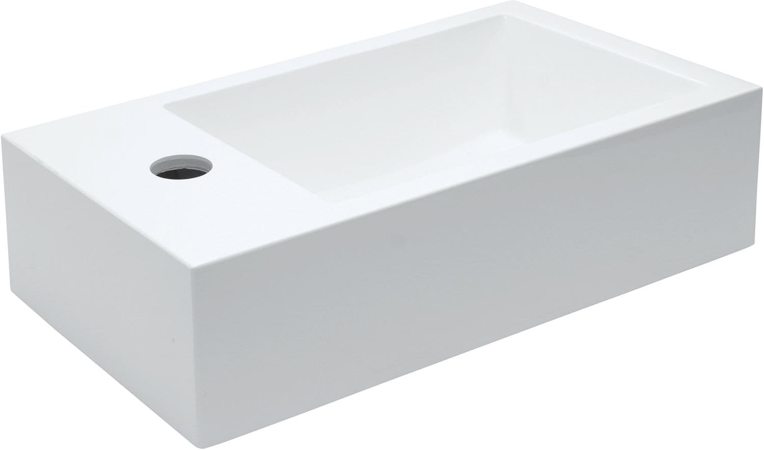 LAVE-MAINS NEWFORM 40X22CM TROU ROBINET GAUCHE BLANC