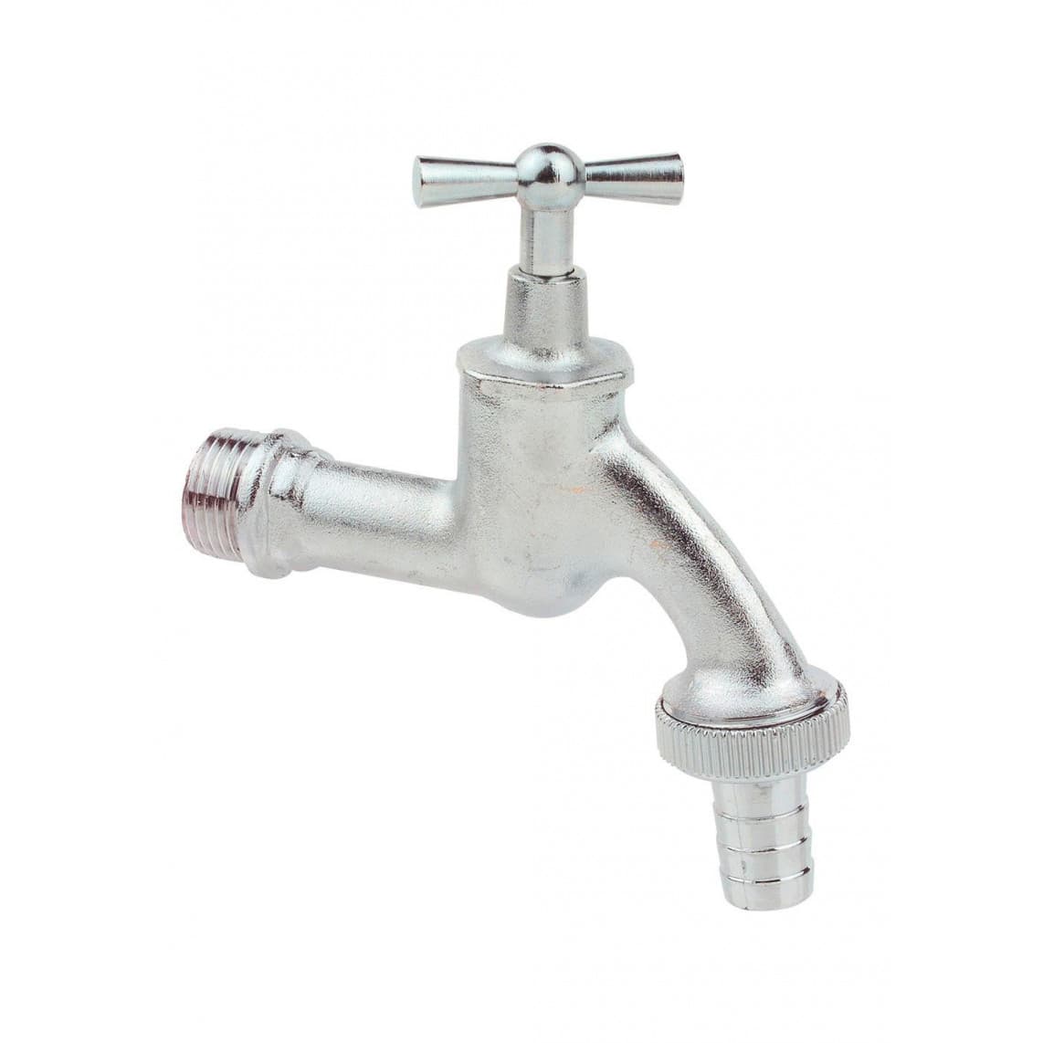 986181155 LT robinet de service Poignée à garrot, chromé mat, 3/4" M x 1" M x 3/4"T