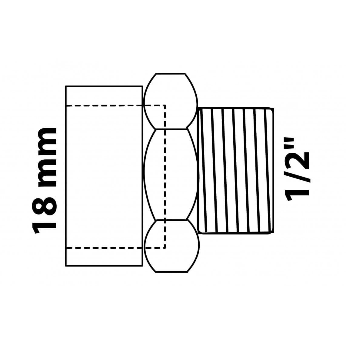 989083055 BR Mamelon de transition, vierge, 18 mm x 1/2" M, 1 manchon (4243g)
