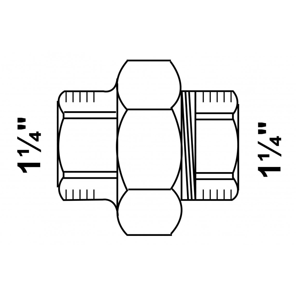 989844055 FM raccord à visser, galvanisé, 1 1/4" F, à joint plat, (330)