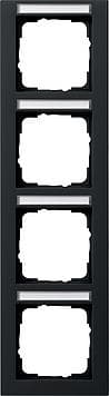 Cadre de finition Gira E2 avec zone d'inscription Noir mat (laqué)