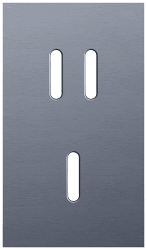 Plaque de recouvrement double, verticale 60 mm d'entraxe, pour une fonction de commutation double et une simple, Niko Rocker alu blue grey brushed