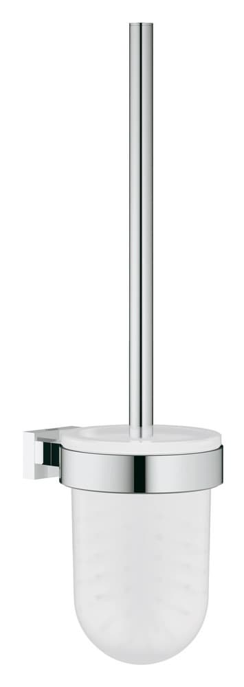 Grohe Essentials Cube porte-balai WC verre/métal mural invisible chromé