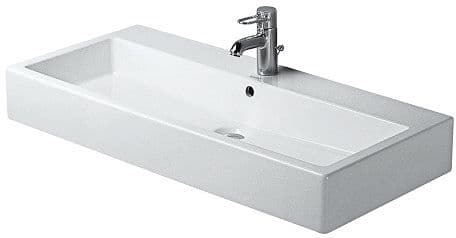 VASQUE A POSER DOUBLE VERO DURAVIT 100CM + 2 TROUS ROBINET/TROP-PLEIN BLANC
