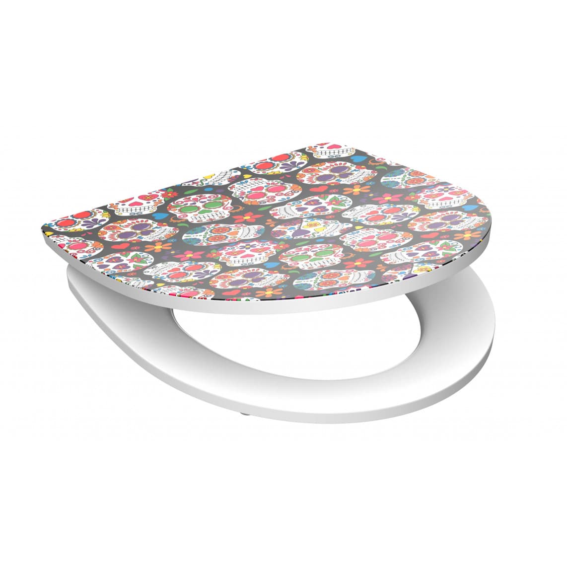 82586 abattant WC en Duroplast HG CRAZY SKULL, avec frein de chute et déclipsable