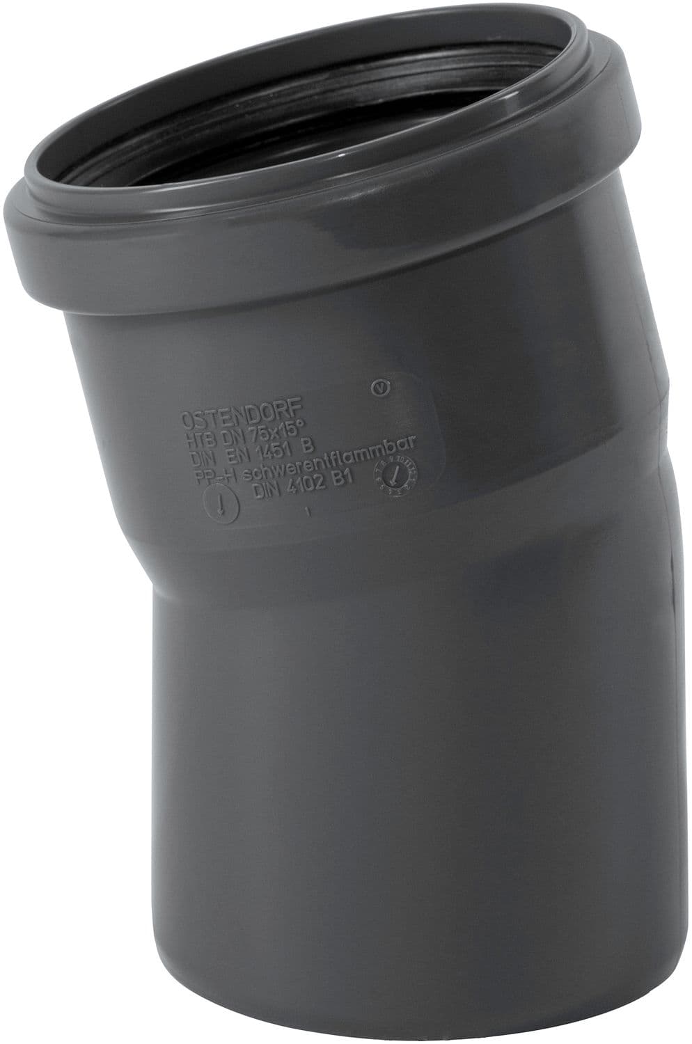 COUDE 15° MF 75MM PP HT-SAFE OSTENDORF