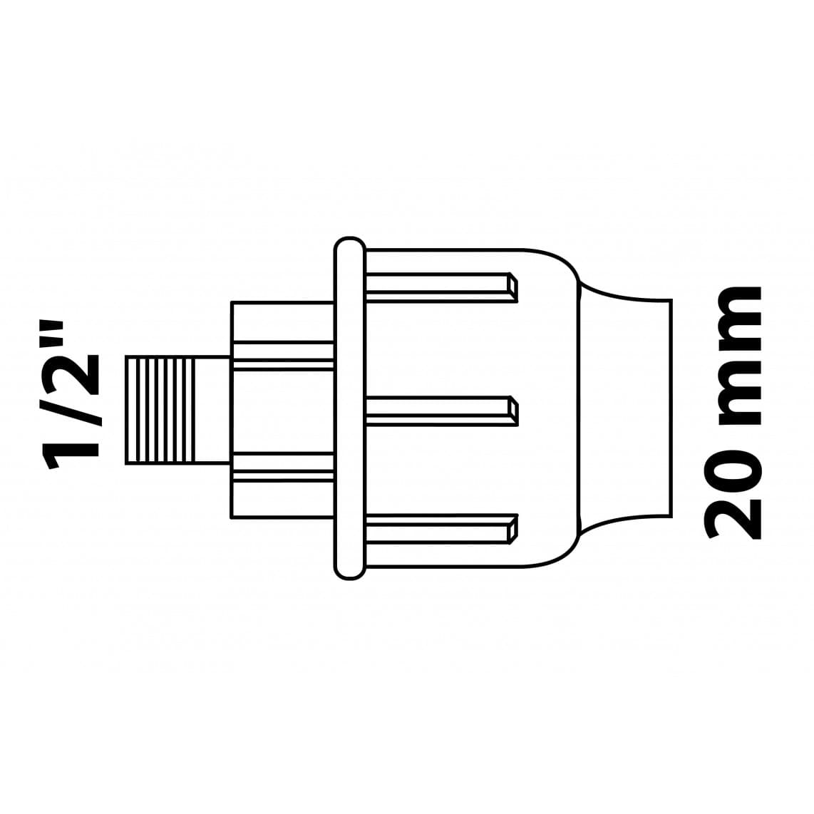 984842117 PP pièce intermédiaire, 20 mm x 1/2" M, raccord à serrer pour PEHD/socarex