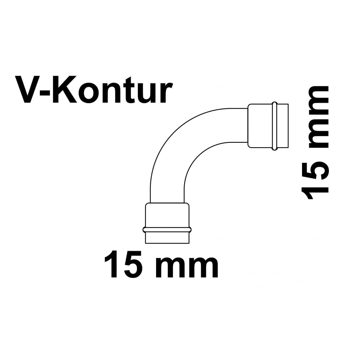 988610254 CU arc 90°, vierge, 15 mm, 2 manchons, (P5002),
