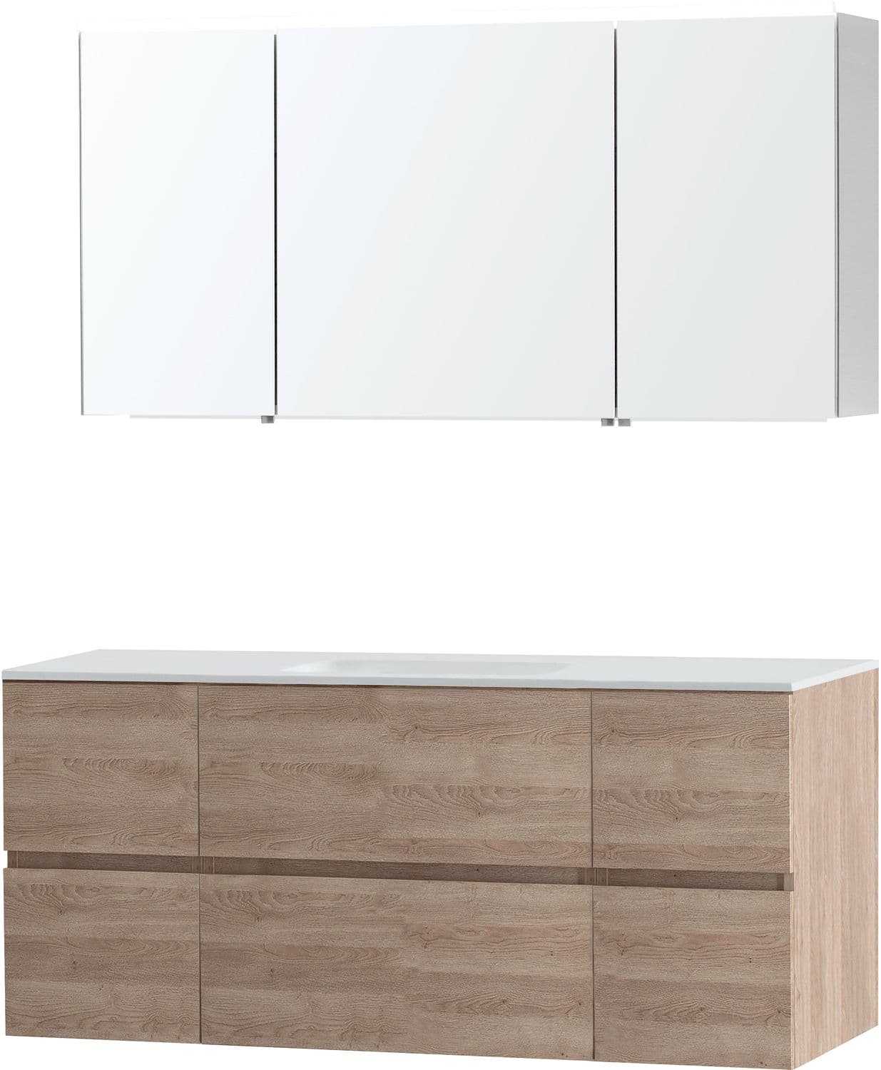 MEUBLE MOLTO CHENE NATUREL 140 1 LAVABO SOLID ARMOIRE TOILETTE