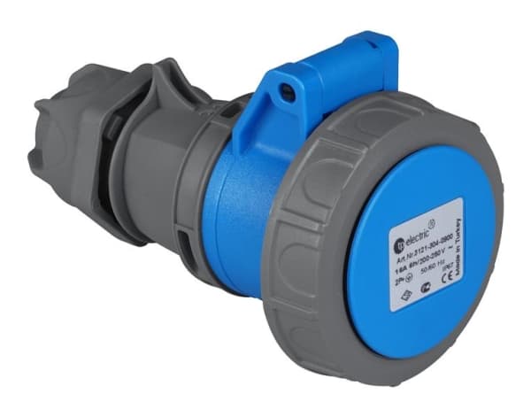 Fiche CEE femelle 3 x 32A 220 - 240Vac Bleu IP67 avec raccords à visser