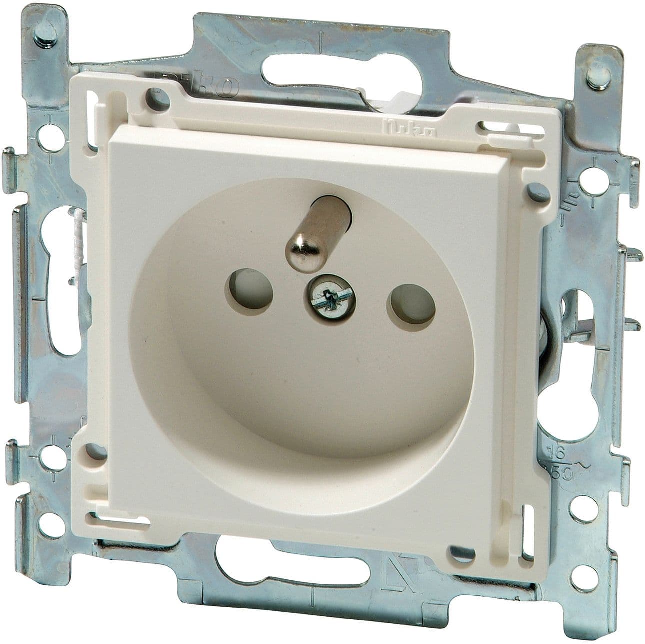 PRISE DE COURANT+T 21mm BLANCHE NIKO A ENCASTRER OU POUR MONTAGE EN SAILLIE
