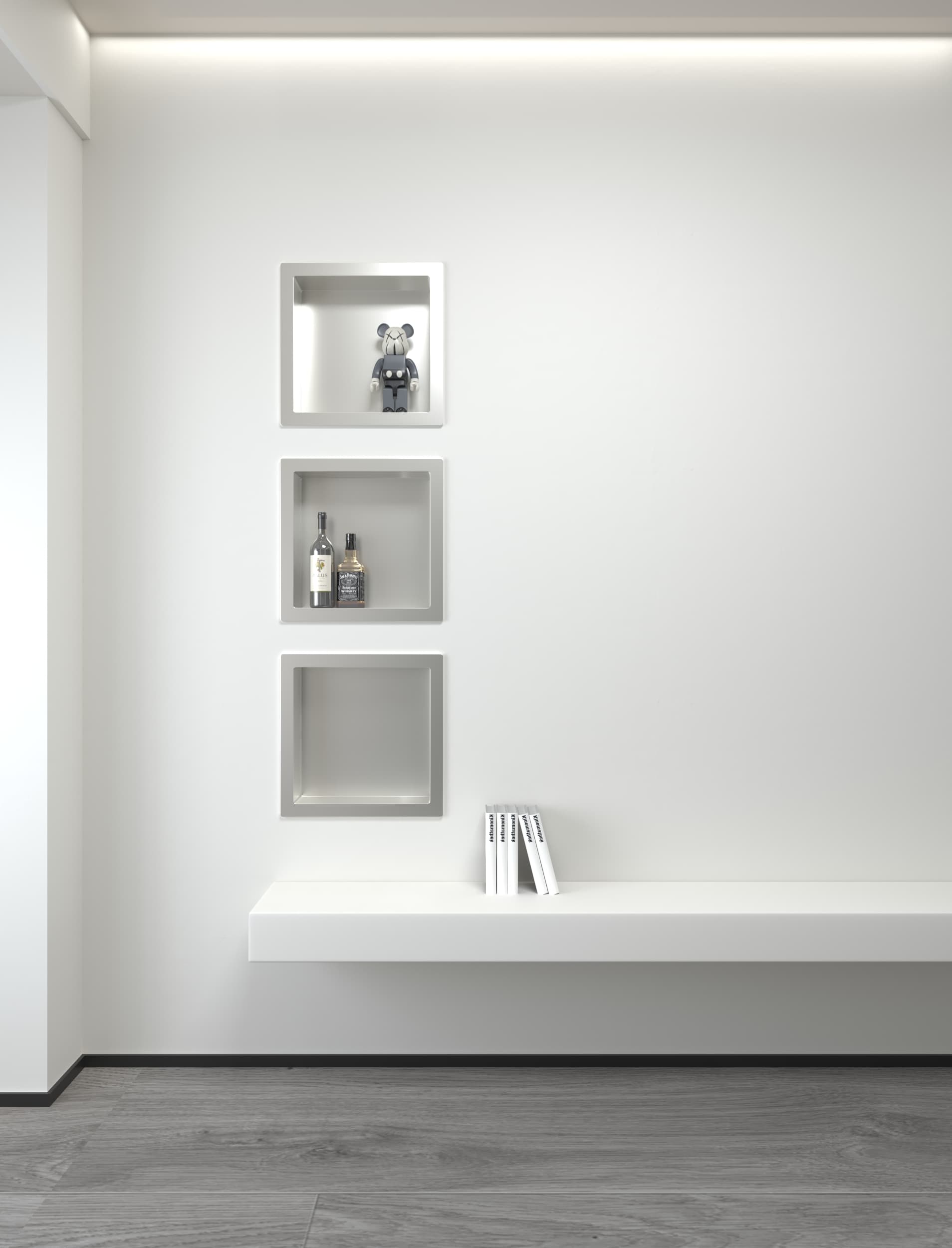 ALONI NICHE ENCASTRÉE (300X300X70MM) - ACIER INOXYDABLE BROSSE