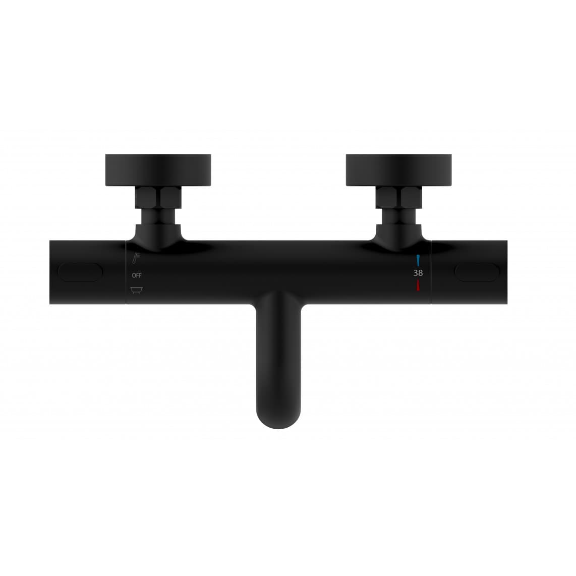 33196 LOS ANGELES Thermostatic bathtub mixer, black matt