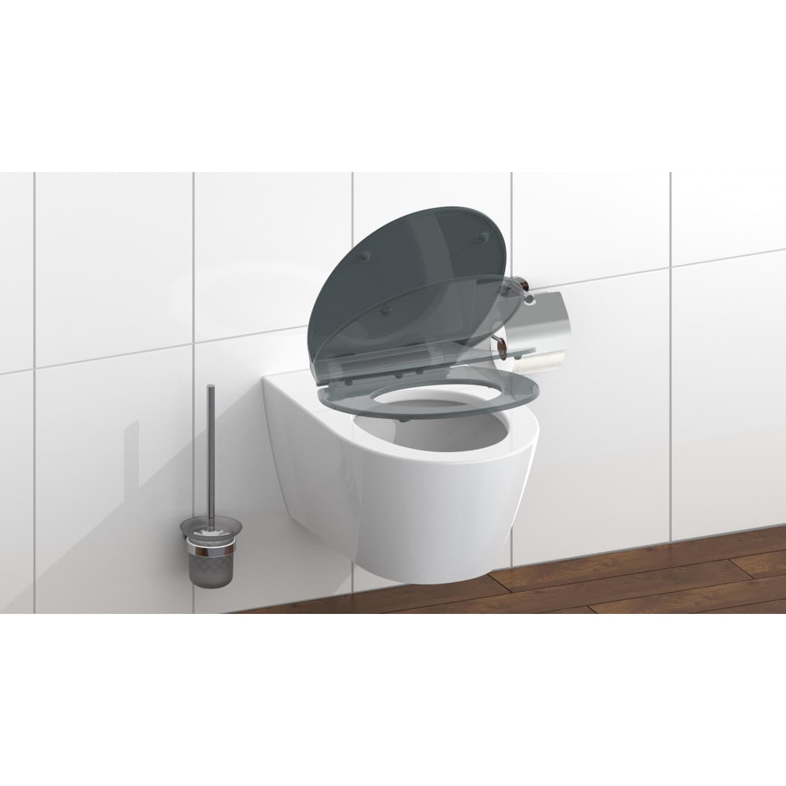 82704 Duroplast Toilet seat SLIM ANTHRAZIT, with soft close and quick release