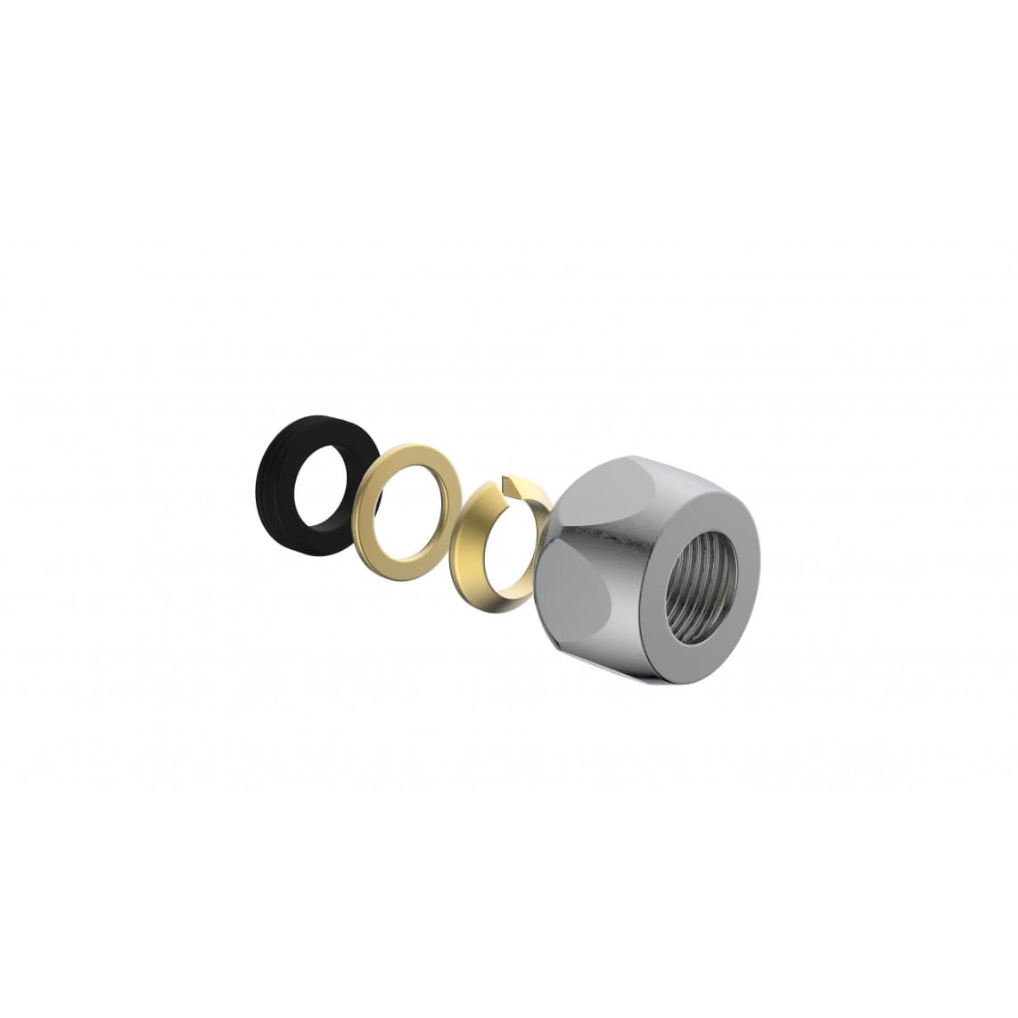 986273448 LT raccord à sertir-Couvre-lit, chromé, 3/8" x 10 mmQ