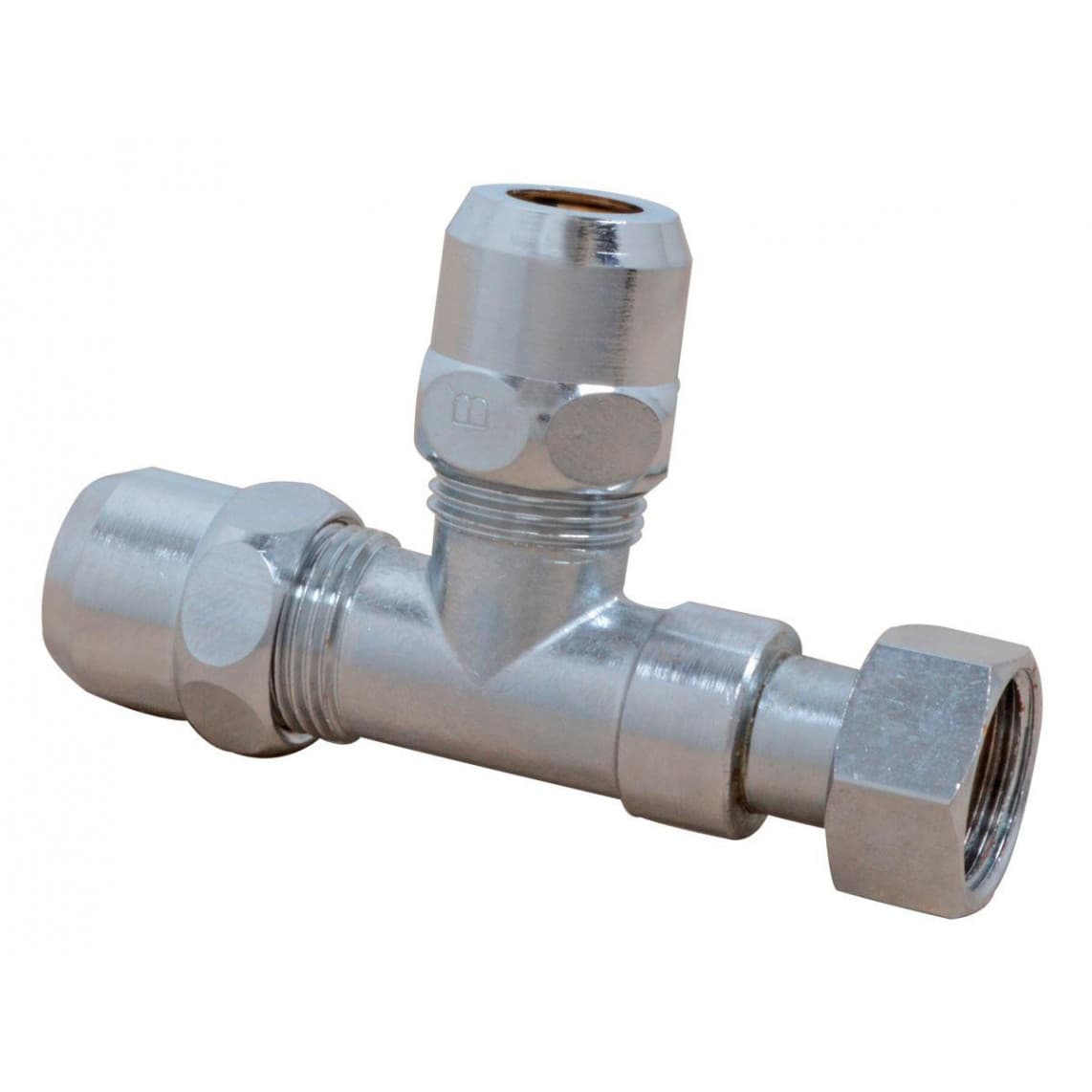 986274417 LT raccord à sertir-pièce en T, chromé, 3/8" F x 10 mmQ x 10 mmQ