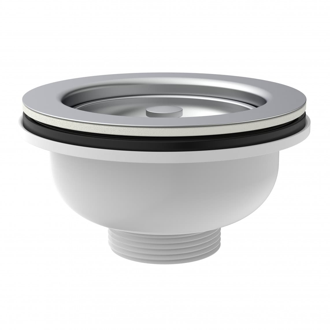 98835240 KS bonde à panier, 1 1/2" M, acier inoxydable calice d'évacuation & tamis Ø114 mm