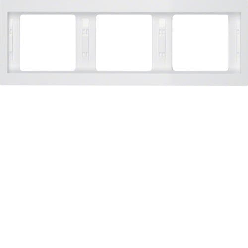 Plaque de recouvrement 3 postes pour montage horizontal Berker K.1 Blanc polaire, brillant