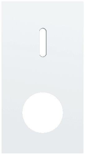 Plaque de recouvrement double, verticale 71 mm d'entraxe, pour une fonction de commutation simple et une fonction de prise de courant, Niko Rocker steel white coated