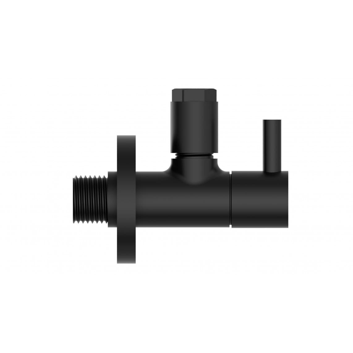 98166120 MS hoekstopkraan, 1/2"BU x 10 mmQ, zwart mat, met rozet