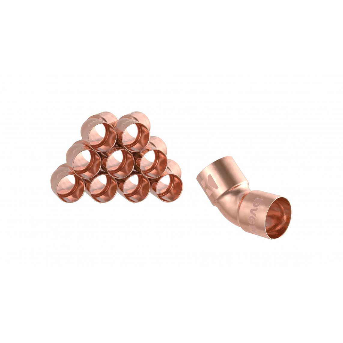 98911760 CU arc 45°, vierge, 15 mm, 2 manchons (5041) (10x)