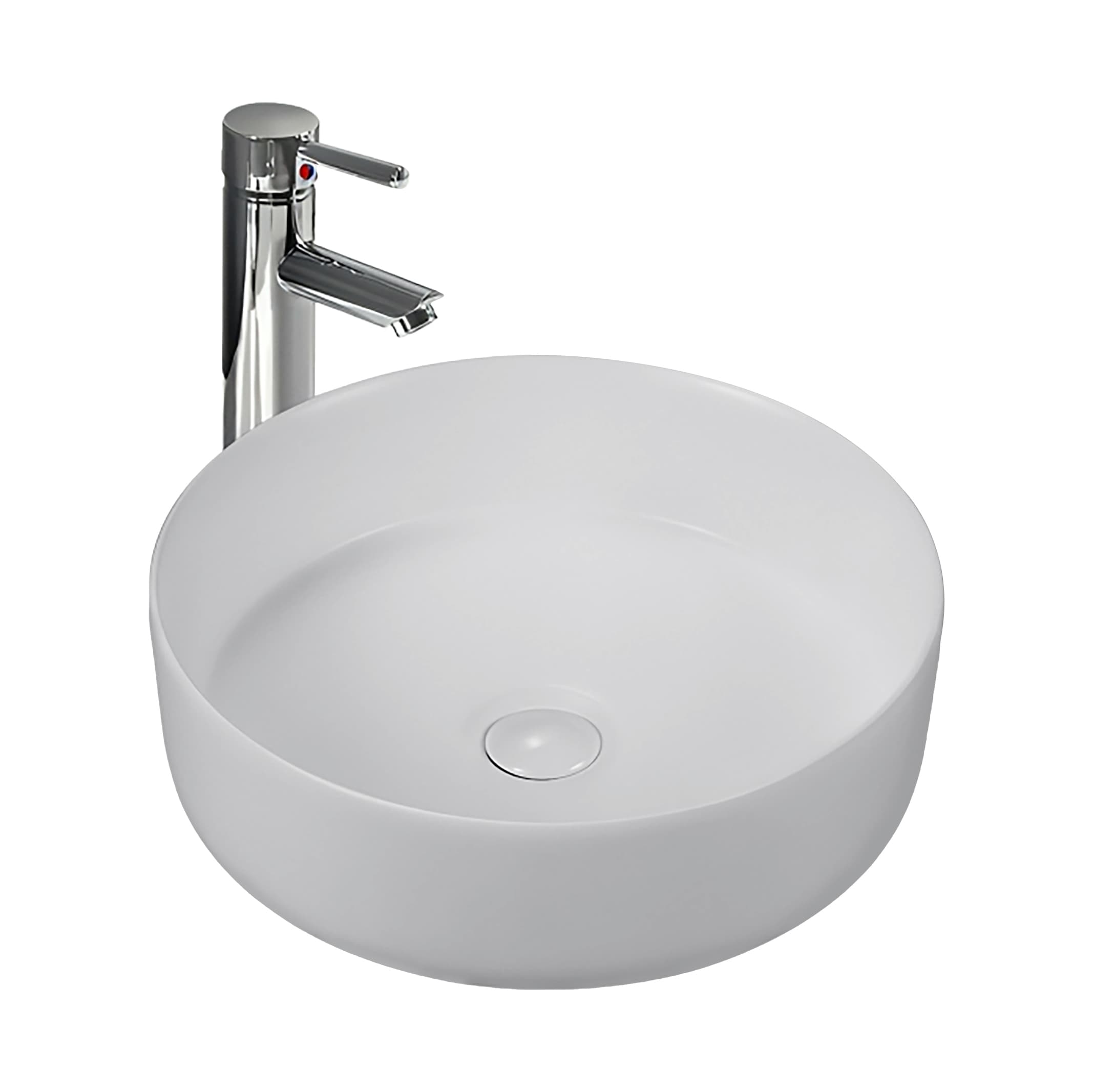 ALONI fira lavabo - à poser – sans trop-plein – sans trou de robinet – avec bonde clic-clac – céramique – 36X12,5X36 cm – blanc mat