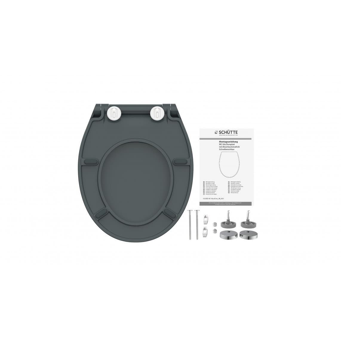 82704 Duroplast Toilet seat SLIM ANTHRAZIT, with soft close and quick release