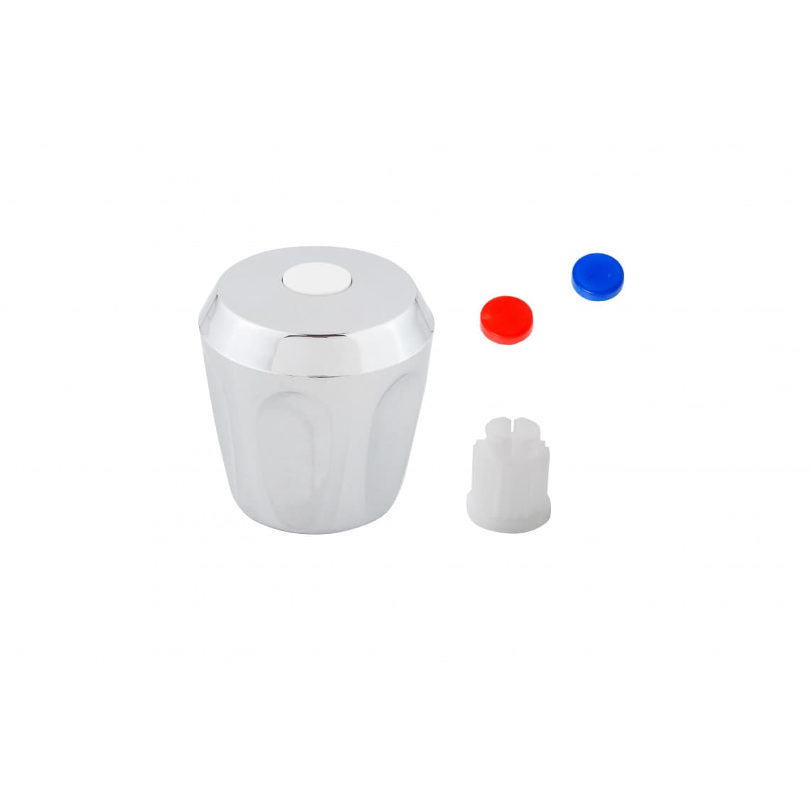98614710 poignée de capot, chromé, avec douille crantée, Marquage bleu/rouge/blanc