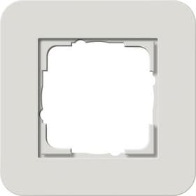 Cadre de finition Gira E3 Soft-Touch Gris clair avec cadre de support Blanc brillant Soft-Touch