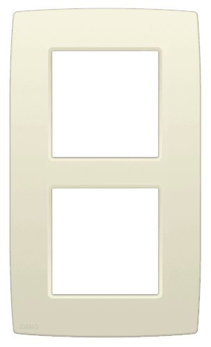 Plaque de recouvrement double, entraxe de 60 mm, verticale, couleur Niko Original cream