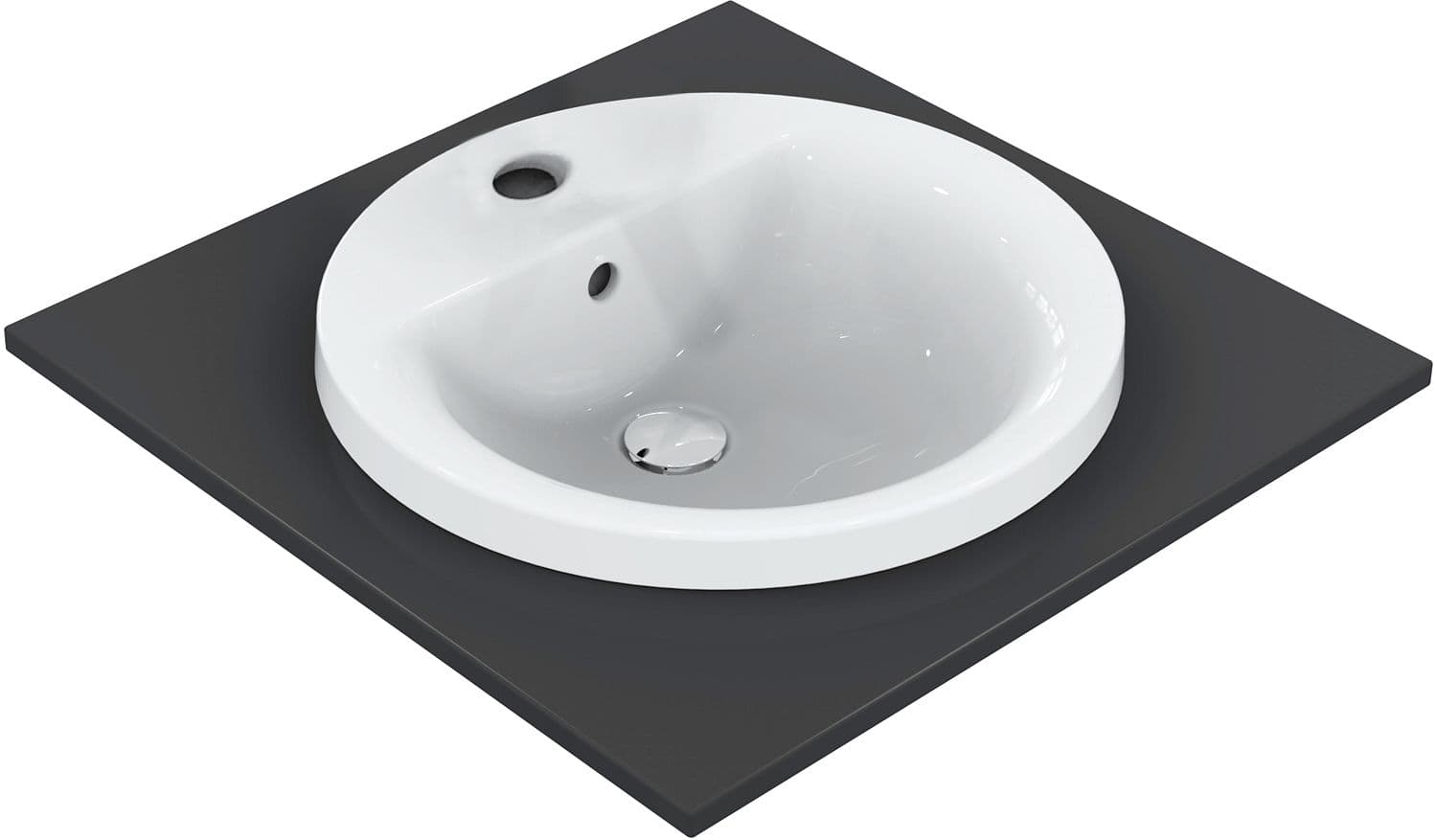 VASQUE A ENCASTRER CONNECT IDEAL STANDARD 48CM AVEC 1 TROU ROBINET BLANC