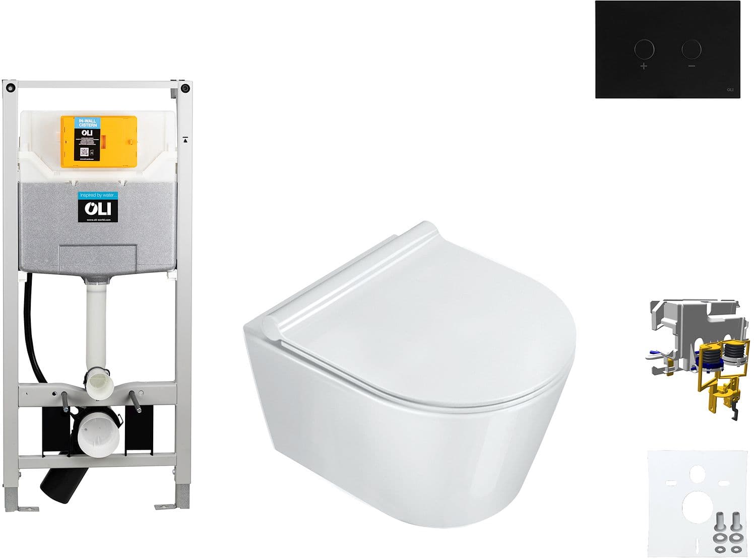 WALLFIX OLI WC SUSPENDU ZERO 46 CATALANO BLINK NOIR