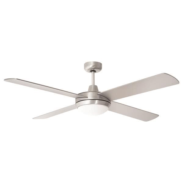 Ventilateur décoratif avec 1 lampe E27 sable Nickel avec contrôleur diamètre 130 70W