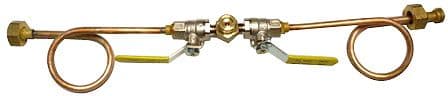 LYRES DE RACCORDEMENT 2 BOUTEILLES DE GAZ +ROBINETS A BILLE SHELL 45.4S - 1 FENTE