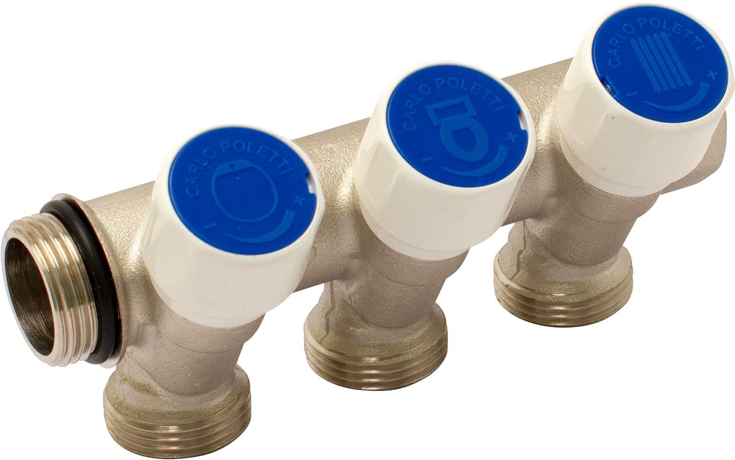 UNI.COLLECTOR 4/4" - 3XEC3/4 AVEC ROBINETS D'ARRET