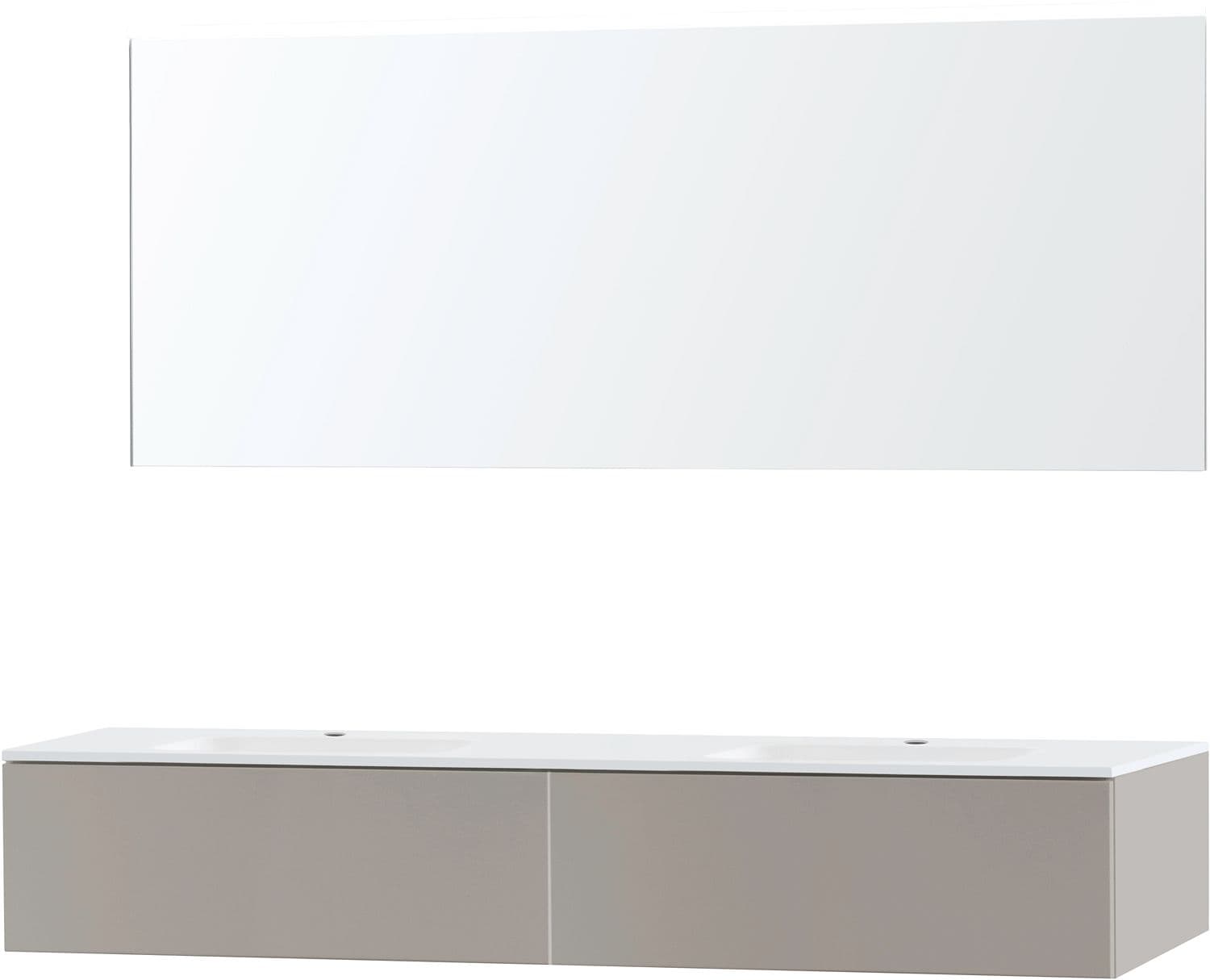 MEUBLE PURO DUO GRIS 180 1 TIROIR MARBRE SYNTHETIQUE MIROIR