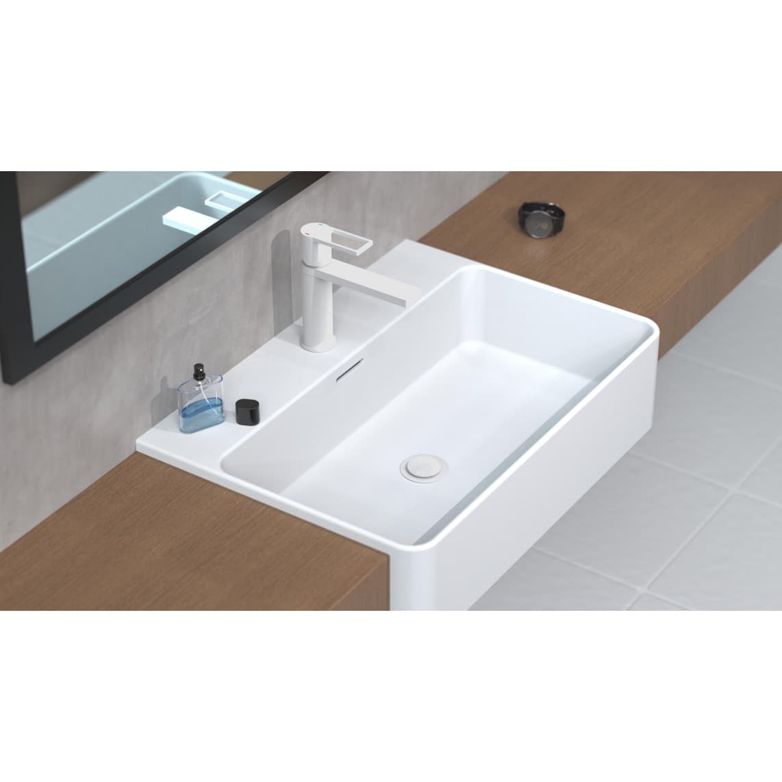 33018 MANHATTAN Wastafelkraan, mat wit