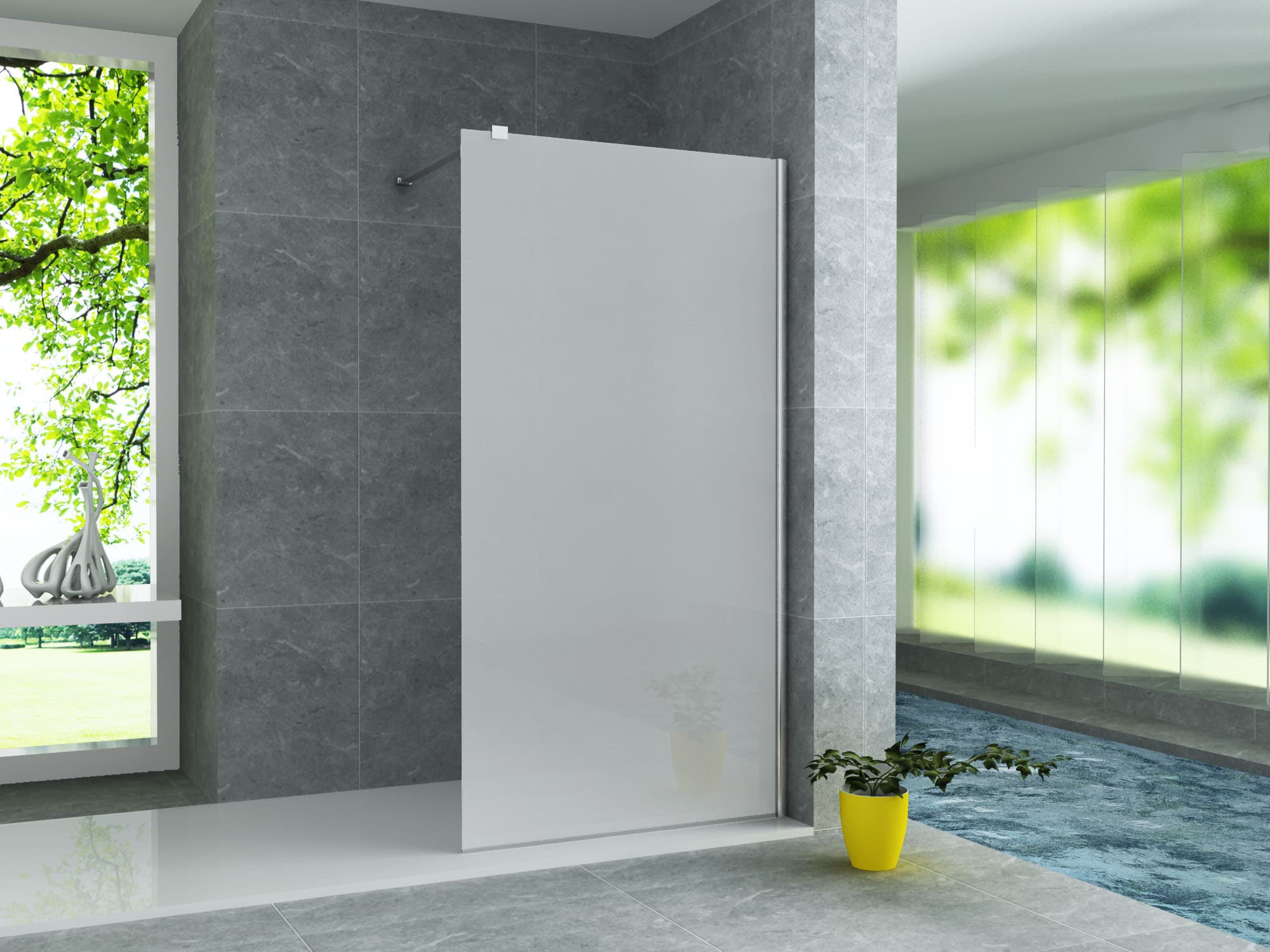 ALONI DOUCHE À L’ITALIENNE - 1000X2000MM - CHROME-VERRE SATINÉ