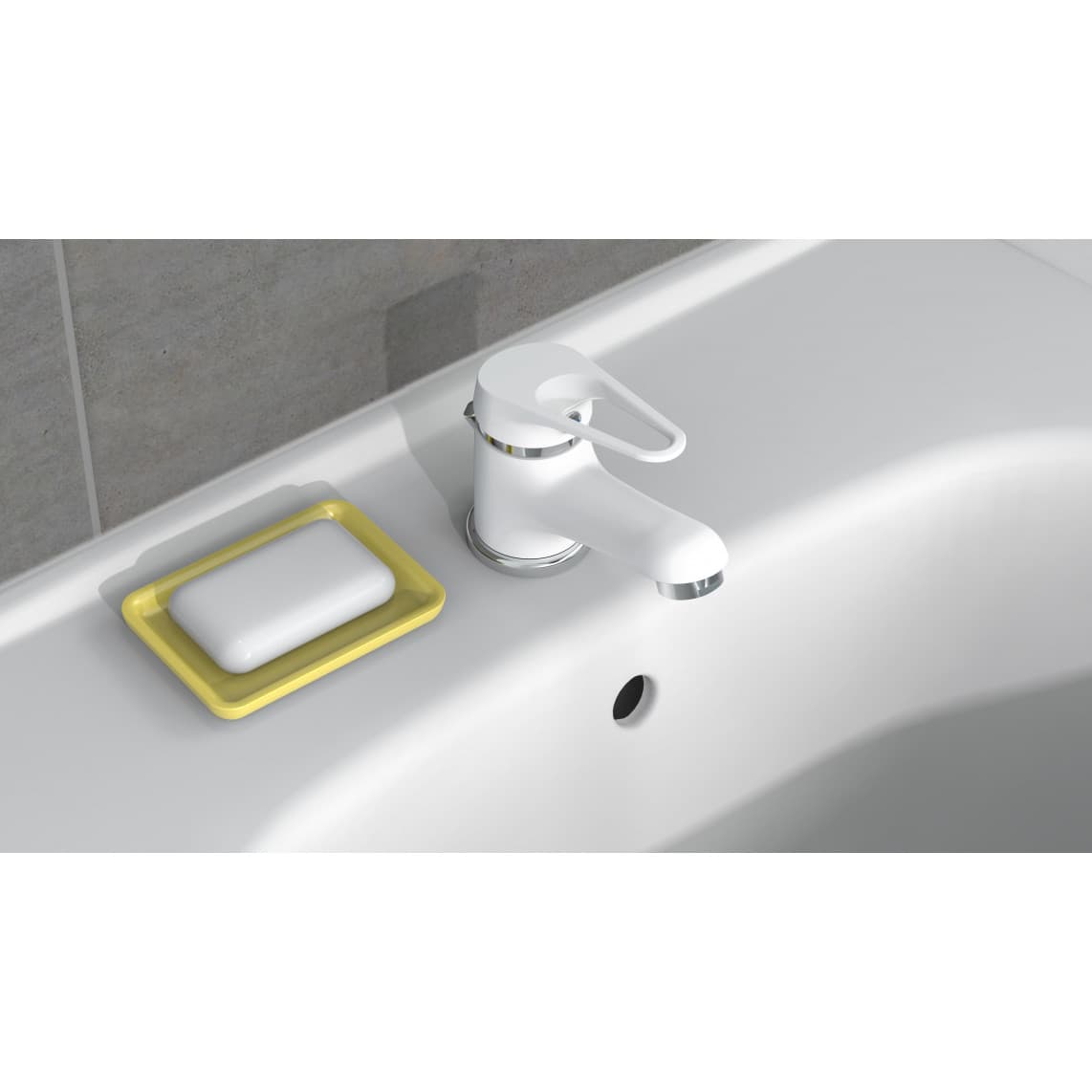 NI075SCR-W SPEED Wastafelkraan, wit/chroom