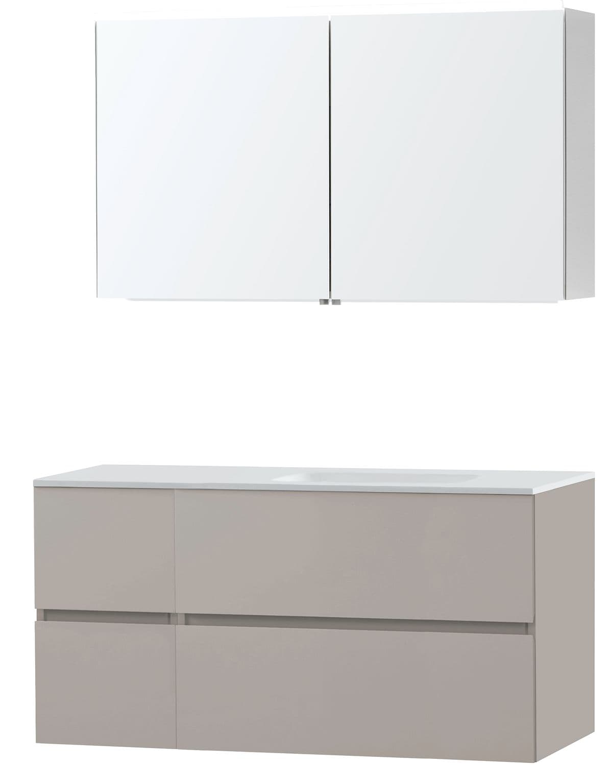 MEUBLE MOLTO POUDRE GRIS 125 DROITE SOLID ARMOIRE TOILETTE