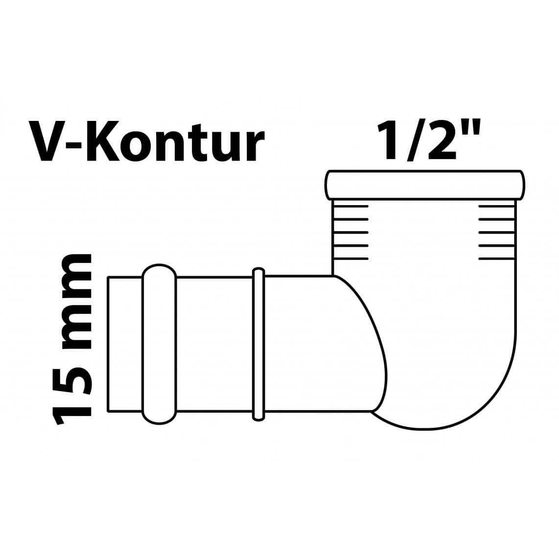 988621254 BR coude 90°, vierge, 15 mm x 1/2" F, 1 manchon, (P4090g)