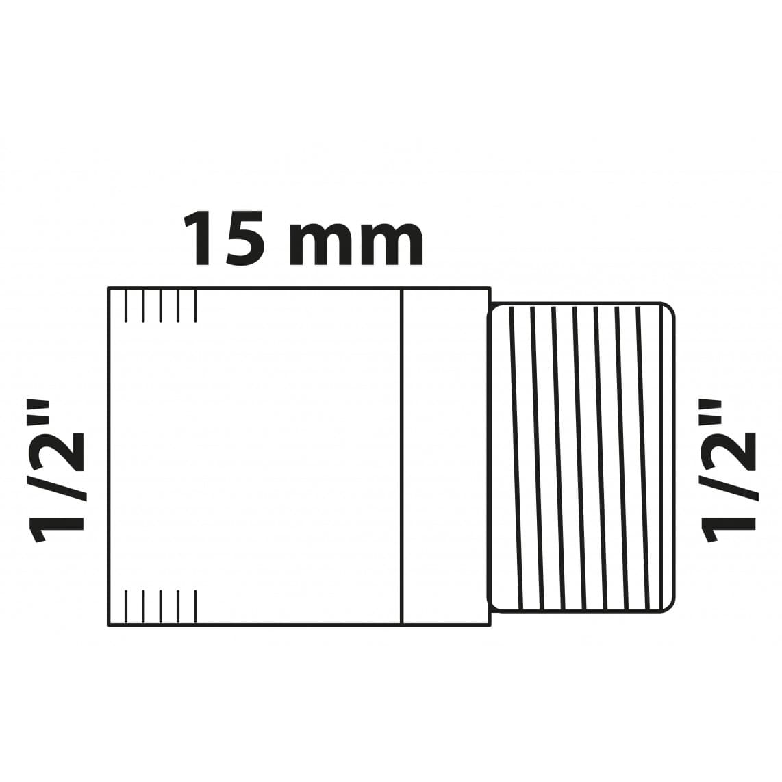 988942613 Tap extension, red brass, 1/2" x 30 mm
