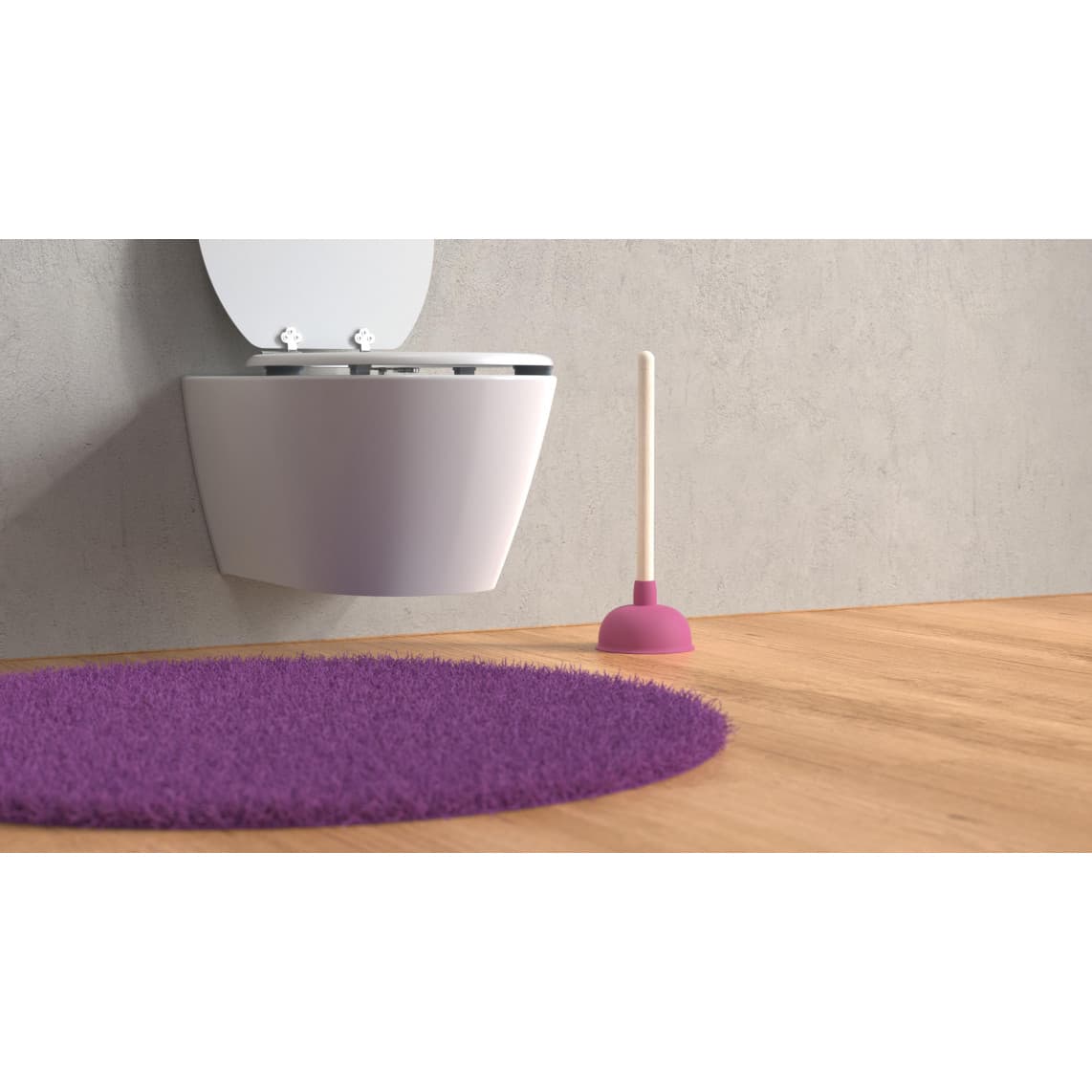 BZ002 Nettoyant pour évier avec Poignée en bois, Ø 140 mm, Rose