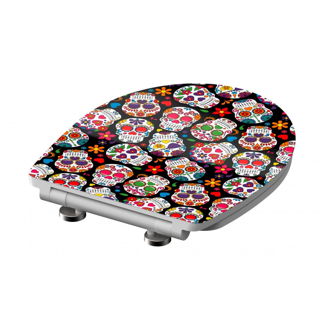 82586 abattant WC en Duroplast HG CRAZY SKULL, avec frein de chute et déclipsable