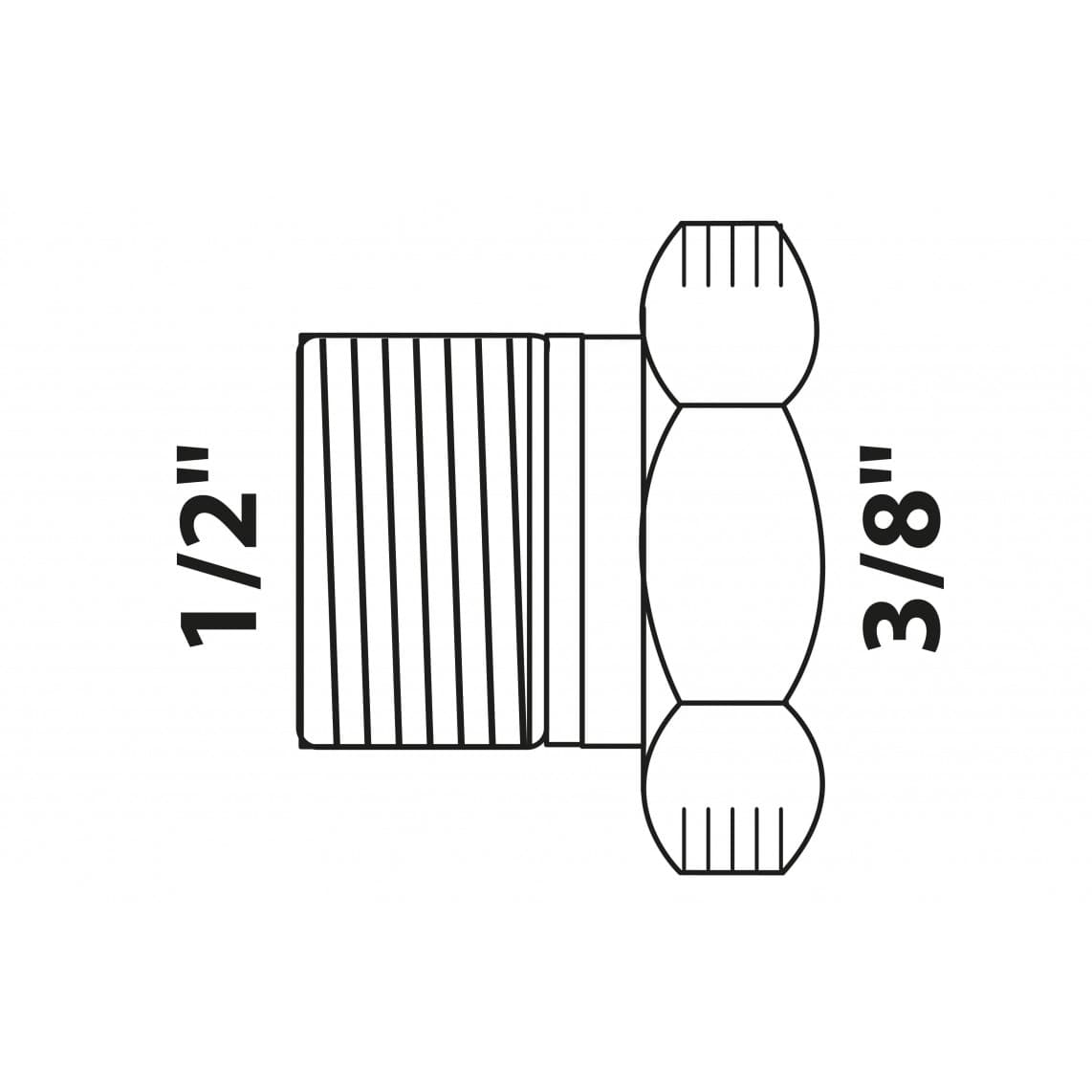 988950213 BR Réducteur, vierge, 1/2" M x 3/8" F, (3241)