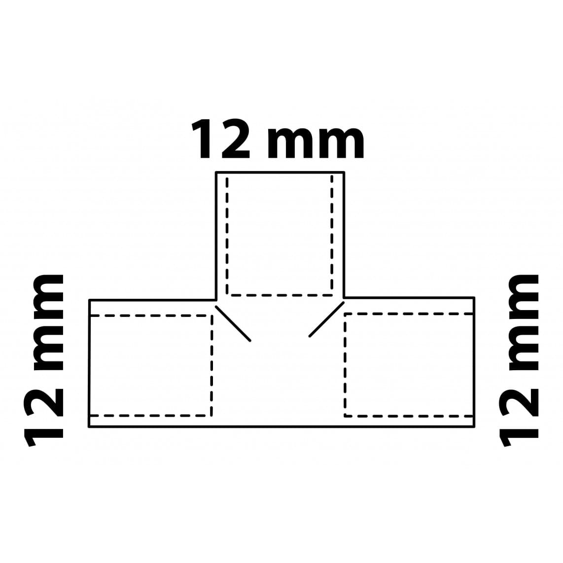 989042055 CU pièce en T, vierge, 12 mm, 3 manchons, (5130)
