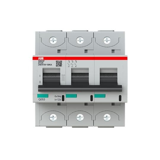 Disjoncteur modulaire 50kA S80 3 pôles 5 modules courbe D courant nominal 125A
